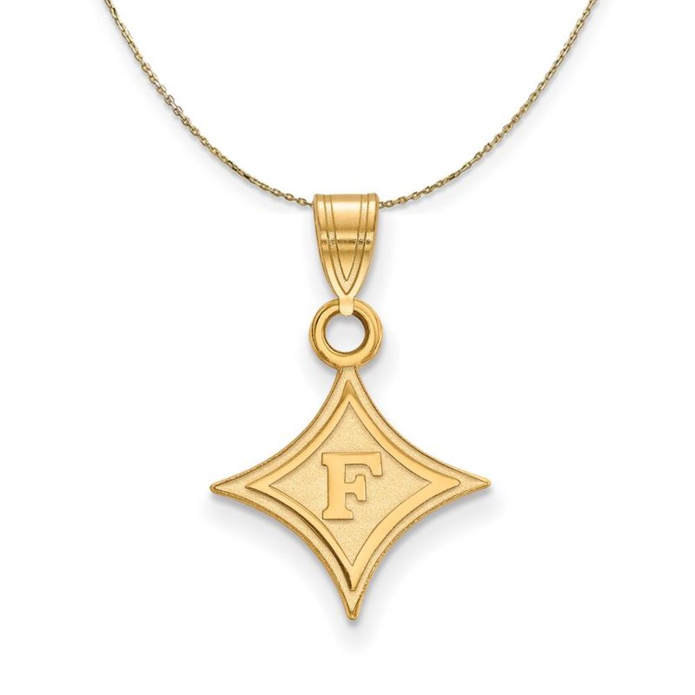 14k Yellow Gold Furman U Paladins Sm Logo Necklace - 16 Inch